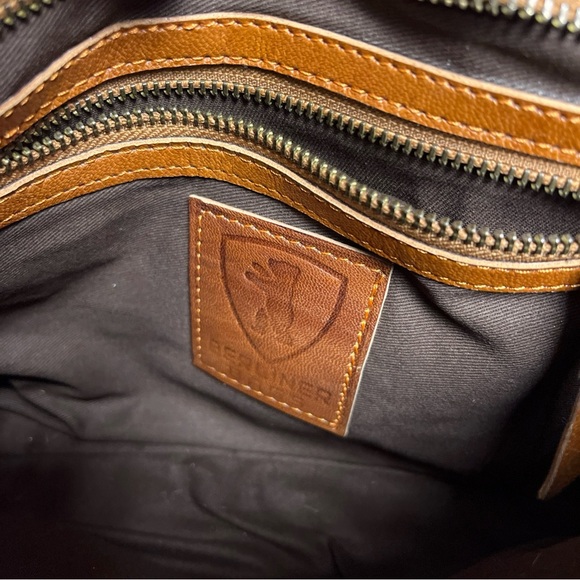 BERLINER BAGS Vintage Leather Shoulder Bag Marbella Crossbody Never Used - Picture 7 of 12